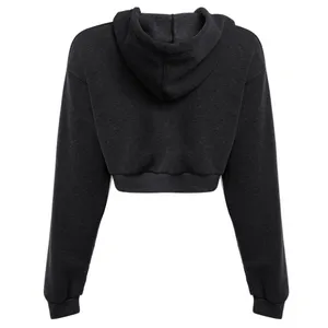 Bán Buôn Tùy Chỉnh Logo Nữ Cắt Hoodies Phụ Nữ Bông Crop Top Hoodie Top Bán Cộng Với Kích Thước OEM Thiết Kế