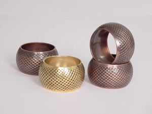 ที่ใส่แหวนผ้าเช็ดปากขอบลูกปัดชุบทองโบราณทำจากทองเหลืองหรูหราเป็นมิตรกับสิ่งแวดล้อมของตกแต่งโต๊ะทุกฤดูสำหรับงานแต่งงาน - Product Image 5