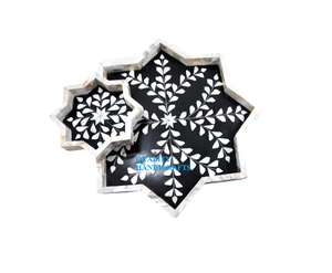 Bandeja de Servicio de Alta Calidad con Incrustaciones de Nácar Estilo Árabe, Artesanía de Calidad, Marca Fabricada en India - Product Image 2