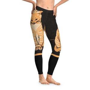 Leggings de yoga respirants et antibactériens extensibles dans quatre directions, avec logo personnalisé imprimé par transfert thermique, motif chat miel, vente en gros - Product Image 1