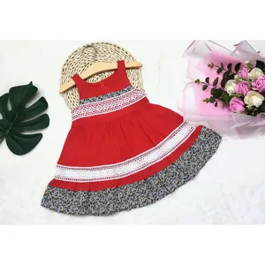 Baby Girl Dress Clothes Floral Print Baby Summer Dress Toddler Girl Sleeveless Flower Casual Dresses Made In Vietnam