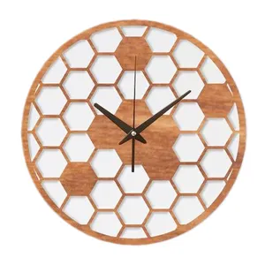 金属设计挂钟，棕色饰面，最适合卧室墙壁装饰设计金属装饰设计闹钟