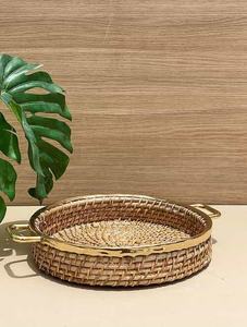 ทองโครเมี่ยมไม้ที่ดีที่สุดออกแบบโลหะรอบตกแต่งถาด - Product Image 4