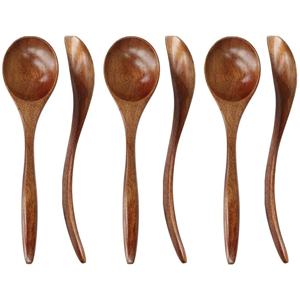 Cuchara de Madera Decorativa India Hecha a Mano con Acabado Marrón, Juego de Cucharas de Madera para Servir de Lametierartz - Product Image 3