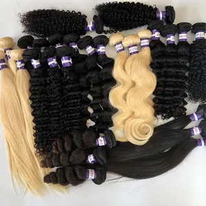 Kostenlose Probe Großhandel 12A Virgin Aligned Cuticle Hair Vendors 613 Blonde Bundles Unverarbeiteter Tempel Raw Indian Hair