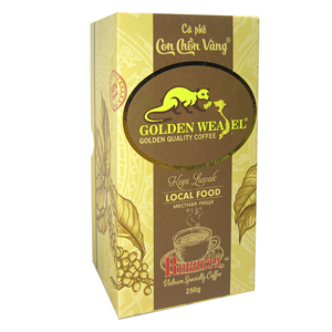 Marque privée OEM ODM "Belette dorée" Café moulu robusta biologique Mélange de torréfaction moyenne Vente en gros HucaFood Grains de café de qualité supérieure - Product Image 2