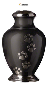 Urna Funeraria para Mascotas con Diseño de Huella Negra, para Cenizas de Perros y Gatos, Urna Conmemorativa de Metal con Acabado Granito, Recipiente para Entierro - Product Image 5