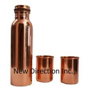 Catering Items For Ayurveda Health Benefits Solid Copper Water Bottle Cocktail Mixing Bottle Drinking Water Server Bottle
