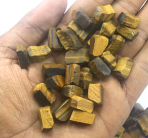 20ชิ้นสีเหลืองและสีน้ำตาลลายหยาบขนาด14-16มิลลิเมตรธรรมชาติพลอยตาเสือจากซื่อสัตย์ดิบหินตัวแทนจำหน่ายโดยตรง - Product Image 6