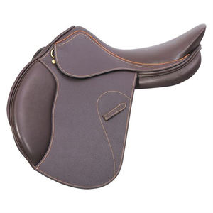 Selle de saut Y&Z Racing en cuir véritable, style western, imperméable, siège souple, équipement équestre, prix de gros - Product Image 1