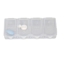 Boîte de rangement pour pilules en plastique recyclable ronde de fabrication turque avec couvercle, utilisation en extérieur, marque Wuglo, modèle