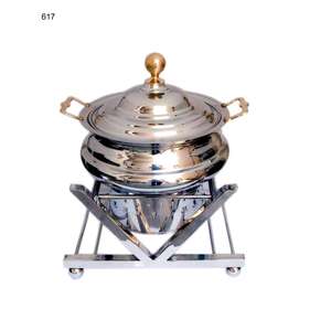 Contenedor de comida para Buffet, suministros de alimentos chapados en plata, plato de frotamiento para fiesta de boda, cazuela, calentador de comida, plato de frotamiento - Product Image 5
