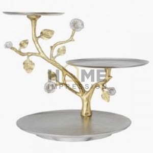 Centre de Table en métal roulettes, fausses fleurs de corail, pour gâteau, pièce centrale, service fantaisie - Product Image 1