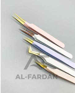 Pinzas Profesionales de Acero Inoxidable para Pestañas, Punta Dorada, Agarre de Diamante, Aislamiento, Puntas Rectas de Fibra Nano, Tipo Puntiagudo - Product Image 6