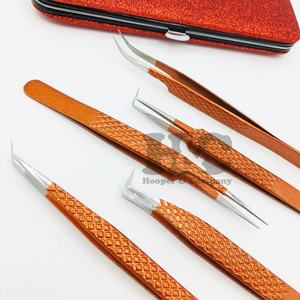 Offres exceptionnelles : Pinces à extensions de cils personnalisées avec logo, nouveau style, en acier inoxydable, avec emballage premium, pinces à cils en vison plat - Product Image 5