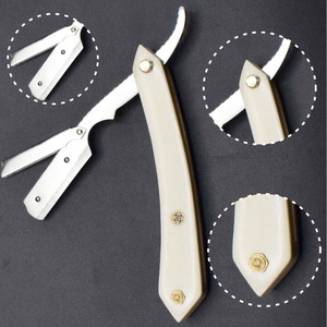 Logo personnalisé Rasoir droit en acier inoxydable à lame unique remplaçable avec manche en os Visage Corps Bikini Aisselles Rasage Barbiers - Product Image 4