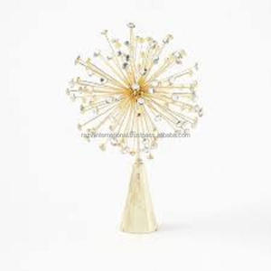 Tapón de árbol de Navidad de metal de hierro dorado de lujo recubierto de polvo para decoraciones navideñas elegantes - Product Image 5