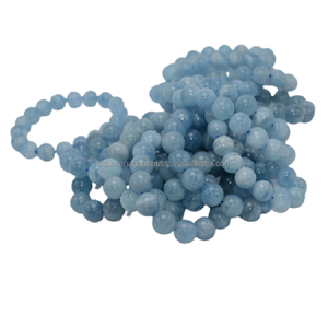 <b>Bracelet</b> Aquamarine <b>Crystal</b> Beads Stone <b>Bracelet</b> Gemstone Fashion Jewelry Men and Women Gift Energy Meditation Wholesaler - Product Image 4
