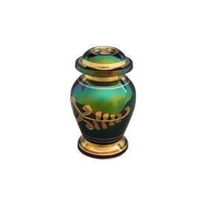 Petite urne souvenir de crémation blanche colorée finie fournitures funéraires pour adultes produit mot cercueil - Product Image 2