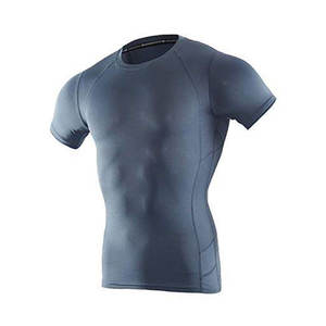 เสื้อรัดรูปเล่นฟิตเนสแขนสั้นของผู้ชายเสื้อเข้ายิมแห้งเร็วสำหรับผู้ใหญ่ OEM - Product Image 5