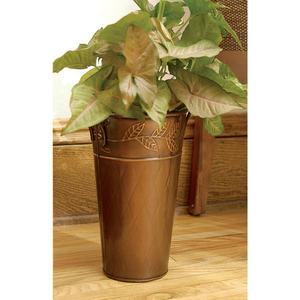 Florero de hoja de cobre Diseño clásico Vertical Venta caliente Elegante Florero de buena calidad Maceta chapada en cobre - Product Image 1