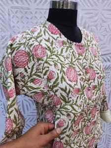 Haute qualité main bloc imprimé tissu coton matelassé veste avec couverture bouton et manches longues Nehru manteau hiver femmes vêtements - Product Image 3