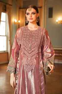 Robe de soirée d'été pour femmes avec un beau design pakistanais brodé, logo personnalisé, caractéristique écologique pour la mode de boutique - Product Image 3