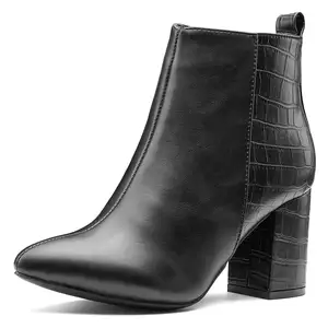 2022 kadın tıknaz topuk çizme yüksek topuk çizmeler Zip aşağı soyunma çizme su geçirmez yeni Trendy bayan ayakkabıları
