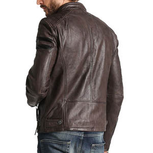 Grossiste hommes D'agneau Véritable bomber Veste En Cuir avec Deux Poches Avant À Glissière - Product Image 2