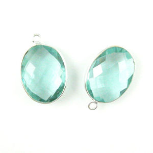 Minimaliste 925 Sterling Silver Collier Pendentif Fine Jewelry Charms avec Natural Blue Aqua Quartz Gemstones Christian Gift - Product Image 1