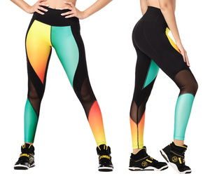 Pantalones de yoga Hot Ladies Top Look Panel de malla de moda Logotipo personalizado Yoga y entrenamiento Panel de malla Leggings - Product Image 1