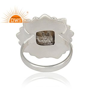 Anillo de Piedra Preciosa de Rutilo Dorado Natural, Anillo Grueso Antiguo de Plata de Ley 925 de la India, Fabricante de Joyería, Colección Clásica - Product Image 4