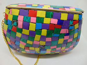 Multi en métal Fait À la Main Mosaïque pierre sac à main embrayage - Product Image 4