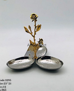 Handmade <b>Stainless</b> <b>Steel</b> Bowl Luxury Design Tableware Serving Bowls Metal Gold Stem Flower Bowls for Home Kitchen Accessories - Product Image 5