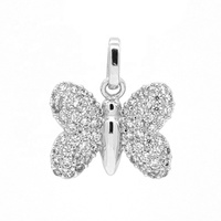 Bijoux en argent Sterling 925 plaqué or, pendentif papillon en cristal CZ, breloque pour femmes, pendentifs de bijoux