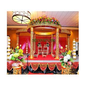 Panier de mariage indien en or, sculpté, Royal, mandala indien, pour mariage, couronne dorée, livraison gratuite - Product Image 1