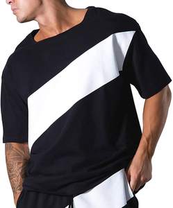 Vente en gros T-shirt en fibre de coton/bambou de qualité personnalisée pour hommes Matériau en microfibre Épaule tombante lâche Conception surdimensionnée Conception vierge - Product Image 2