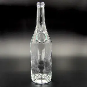 Wholesale round shape new design 700 ml 70cl glass nature bottle lighter for whisky or vodka
