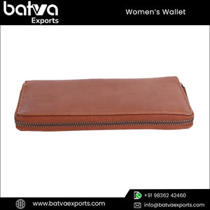 Best Selling <b>Women's</b> Vintage Style Genuine Leather RFID Blocking <b>Card</b> <b>Holder</b> <b>Wallet</b> with Long Zipper Top Logo Design PVC - Product Image 6