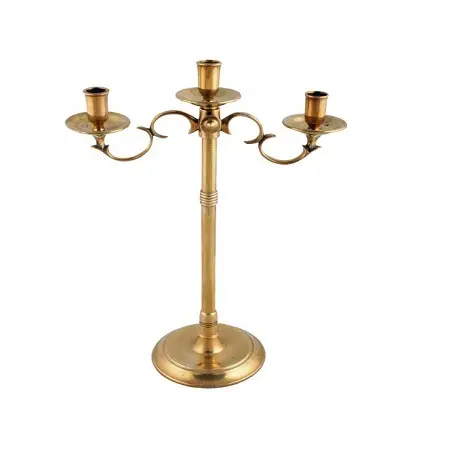 Candelabros de bronze dourado cor alta 3 braços e eventos talheres suporte de vela para atacado fornecedor