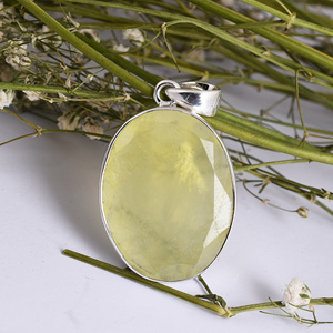 Colgante de Plata de Ley 925 con piedras preciosas de Prehnita, colgante hecho a mano, estilo 100% auténtico, regalo Natural - Product Image 4