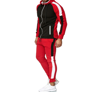Survêtement pour hommes, vêtements de sport, avec coupe étroite, couleur rouge et noire, pour Jogging, nouvelle collection - Product Image 5