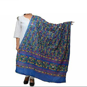 Jaipuri-Algodón dupatta con espejo, funciona al mejor precio - Product Image 4