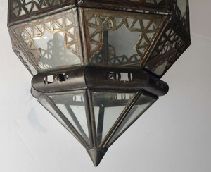 Lanterne marocaine en métal et en verre clair, nouvelle forme octogonale faite à la main, pour la décoration de la maison, de meilleure qualité, - Product Image 4