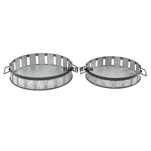 Bandeja de servicio galvanizada de buena calidad, forma redonda, plato de servicio al por mayor hecho a mano, plato de servicio galvanizado asequible - Product Image 6