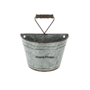 Hogar decorativo atractivo diseñador forma redondeada maceta galvanizada bolsillo hecho a mano al por mayor proveedor exigente maceta de pared - Product Image 5