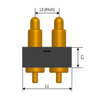 Connecteur de batterie USB Pogo Pin 6 broches, pas de 2,50 mm et 2,54 mm, montage vertical sur surface, broche à ressort plaquée or, DC12V, pour PCB, fabriqué à Dongguan