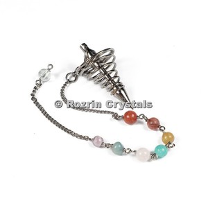 Pendules de printemps en métal de Divination, pendules avec chaîne de Chakra - Product Image 2