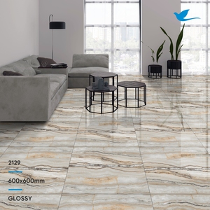 Baldosas de cerámica brillante 600x600mm 600x1200mm Baldosas de porcelana vitrificadas modernas Baldosas pulidas esmaltadas para habitaciones indias - Product Image 2