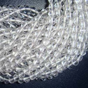 Bolas redondas y cristal de cuarzo Natural, cuentas de piedras preciosas de tamaño 4mm, longitud de hilo de 13 pulgadas para fabricación de joyas DIY, precio al por mayor - Product Image 1